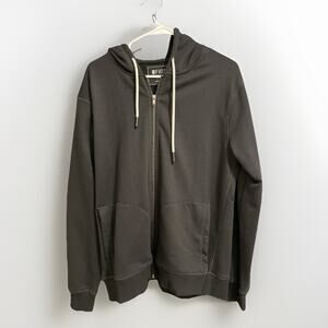 FIGS Hoodie Womens Medium Black Full Zip Fleece Pockets Drawstring Medical